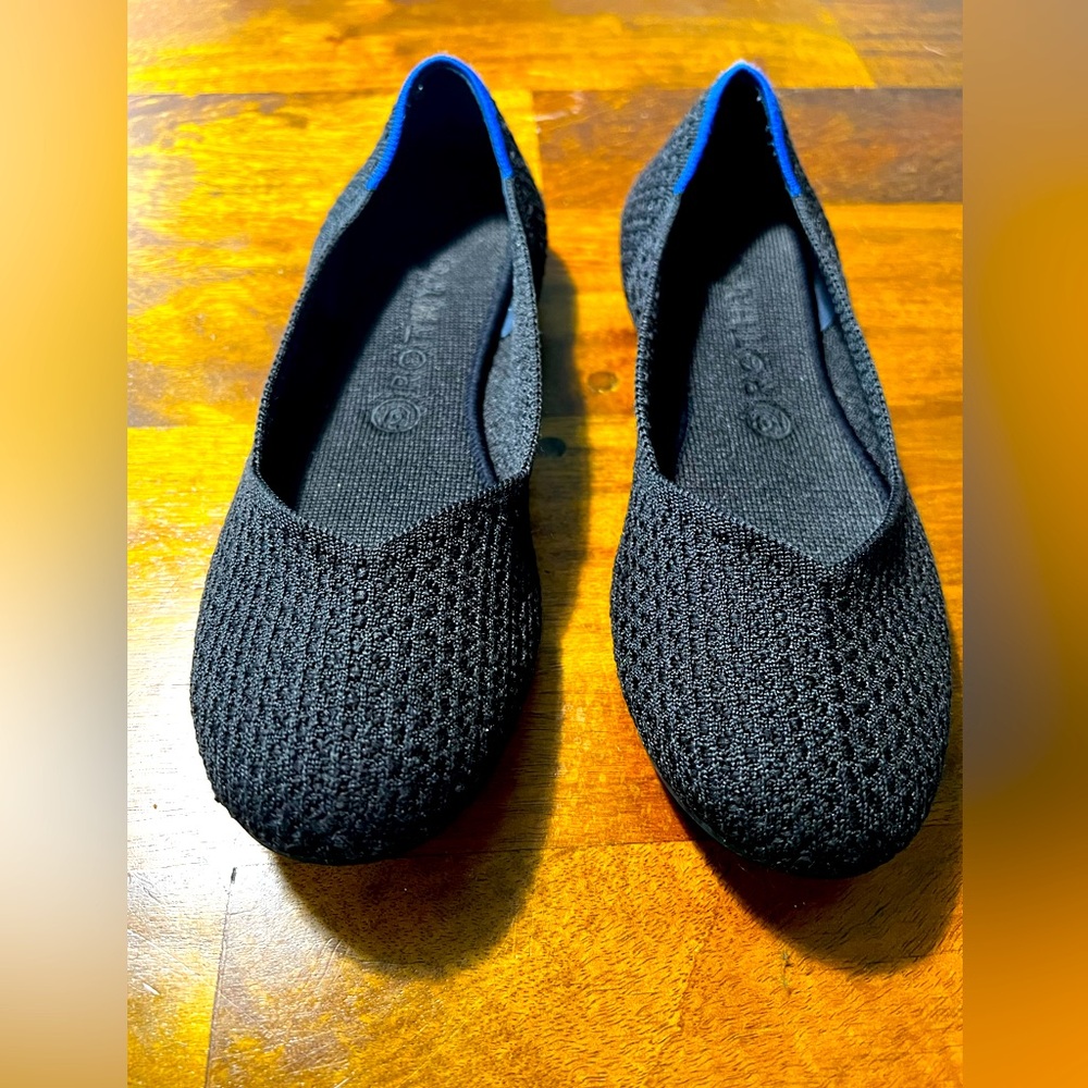 Rothy’s black waffle weave flats sz 10.5